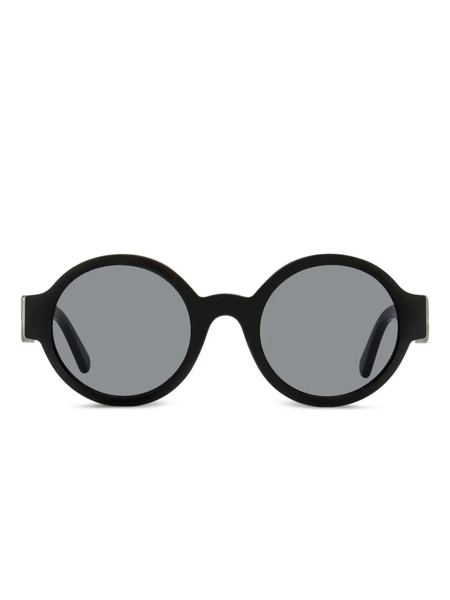 Moncler Eyewear Logo Round Sunglasses - Black 