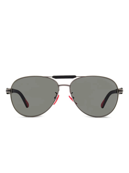  Moncler Eyewear Rubber Effect Pilot Sunglasses - Grey 