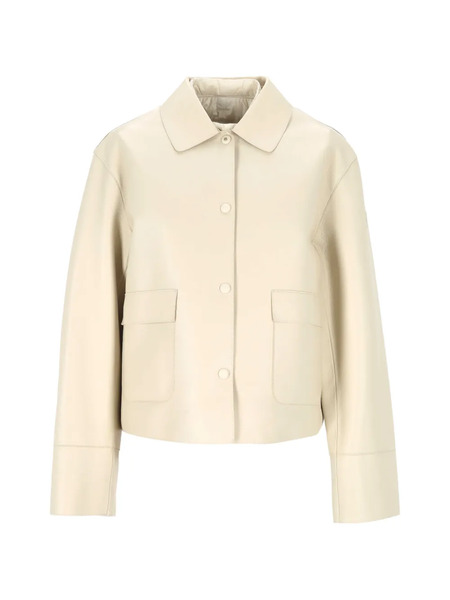  Moncler Flap-pocket Leather Jacket - Neutrals 