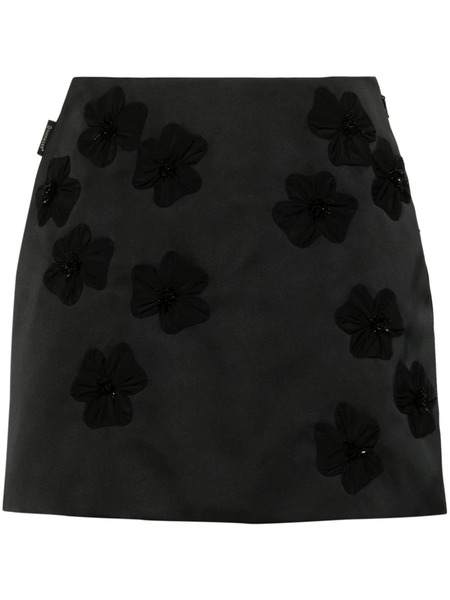  Moncler Floral-appliqué A-line Miniskirt - Black 