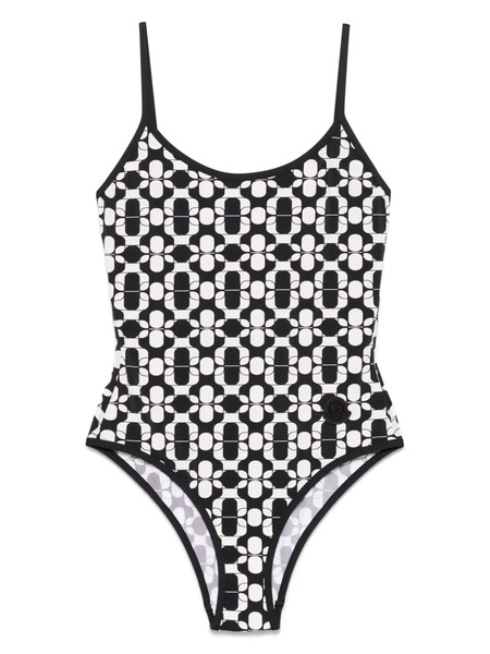  Moncler Geometric-print Swimsuit - Black 