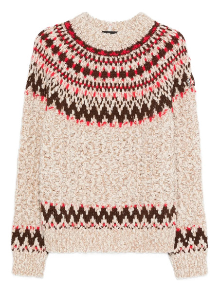  Moncler Grenoble Jacquard Crew-neck Sweater - Neutrals 