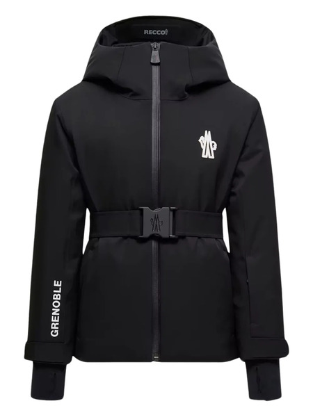  Moncler Grenoble Kids Belted Hooded Ski Jacket - Black 
