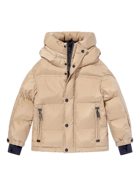  Moncler Grenoble Kids Quilted Hooded Jacket - Neutrals 