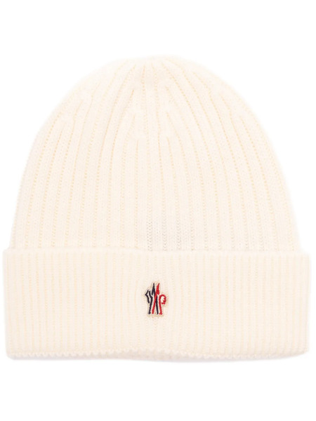  Moncler Grenoble Logo Beanie Hat - Neutrals 