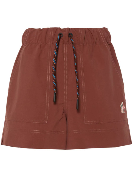  Moncler Grenoble Logo-patch Froissé Shorts - Brown 