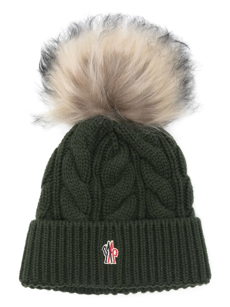  Moncler Grenoble Pompom-detail Beanie Hat - Green 