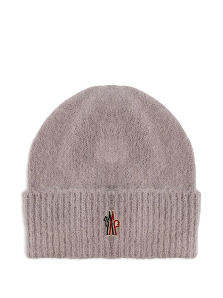  Moncler Grenoble Ribbed Logo Beanie - Purple 