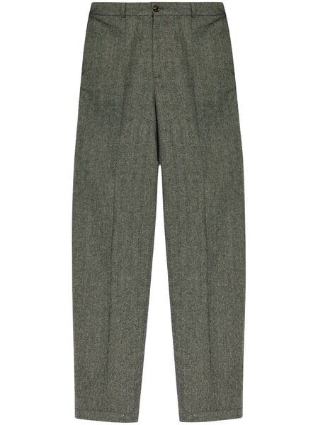  Moncler Herringbone Pattern Tailored Trousers - Black 