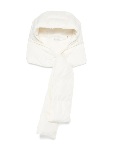  Moncler Hodded Padded Scarf - White 