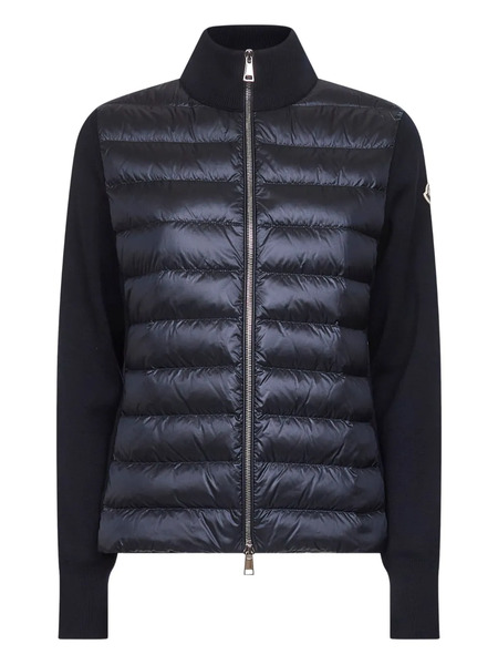  Moncler Knitted-sleeve Padded Jacket - Blue 