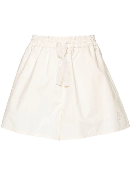  Moncler Logo-appliqué Poplin Shorts - Neutrals 