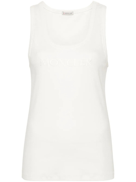  Moncler Logo-embroidered Tank Top - Neutrals 