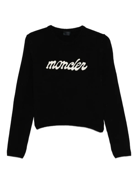  Moncler Logo-embroidered Wool Jumper - Black 