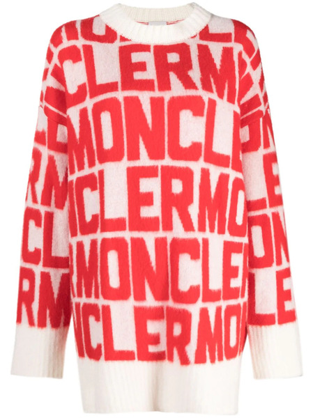  Moncler Logo-jacquard Wool Jumper - White 