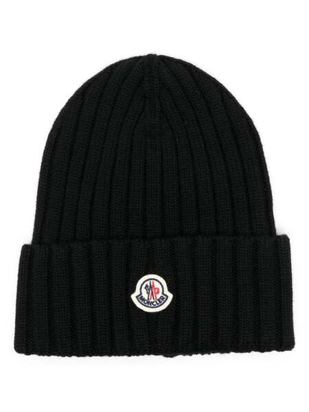  Moncler Logo-patch Beanie - Black 