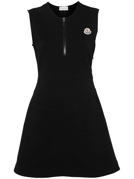 Moncler Logo-patch Jersey Mini Dress - Black 