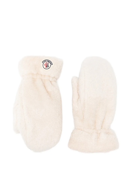  Moncler Logo-patch Mittens - White 