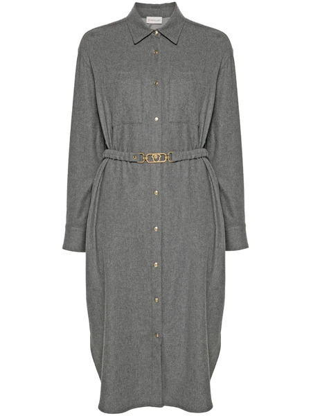  Moncler Logo-patch Shirt Dress - Grey 