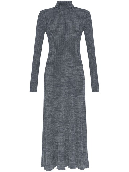  Moncler Logo-patch Wool Maxi Dress - Grey 