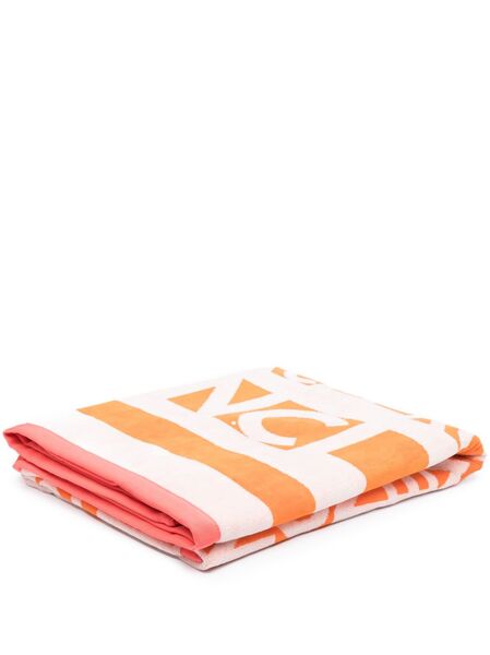  Moncler Logo-print Cotton Beach Towel - Orange 