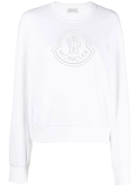  Moncler Logo-print Cotton Sweatshirt - White 