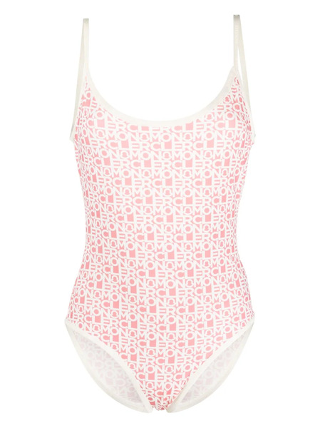  Moncler Logo-print Scoop-back Swimsuit - Pink 