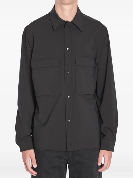  Moncler Long-sleeve Patch-pocket Shirt - Black 
