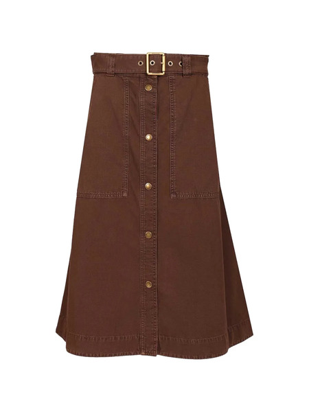  Moncler Midi Buttoned Skirt - Brown 
