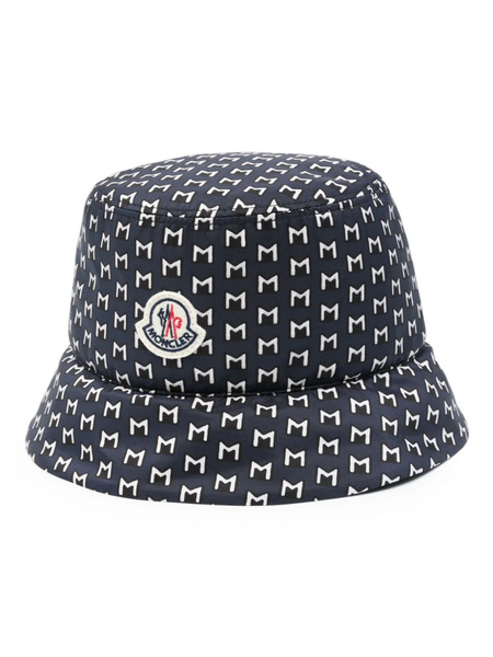  Moncler Monogram-print Bucket Hat - Blue 