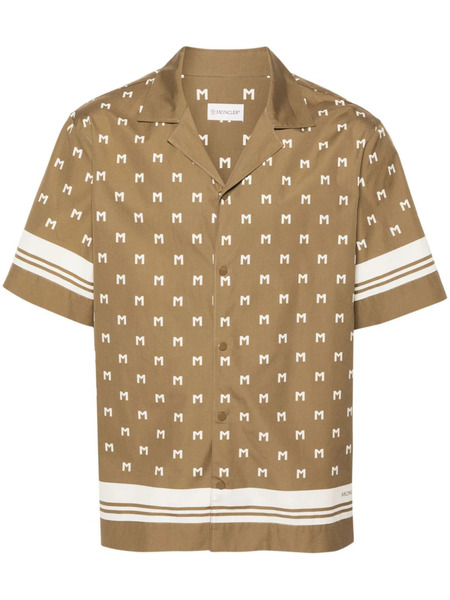  Moncler Monogram-print Short-sleeve Shirt - Green 