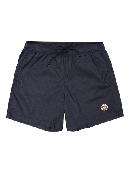  Moncler Monogram-print Swim Shorts - Blue 