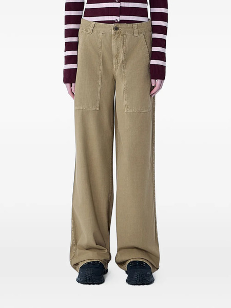  Moncler Patch-pocket Wide-leg Trousers - Neutrals 