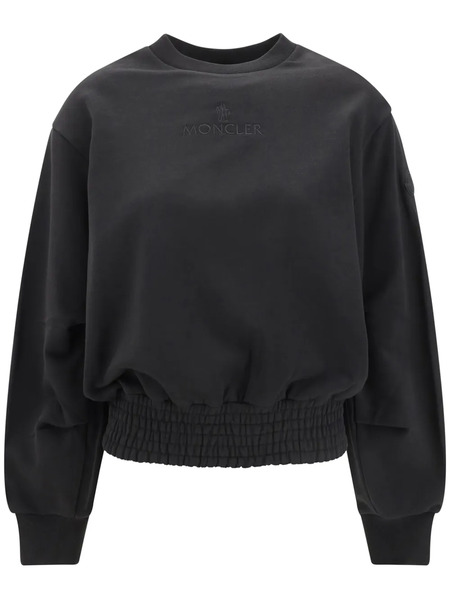 Moncler Pleated Cotton Sweatshirt - Black 
