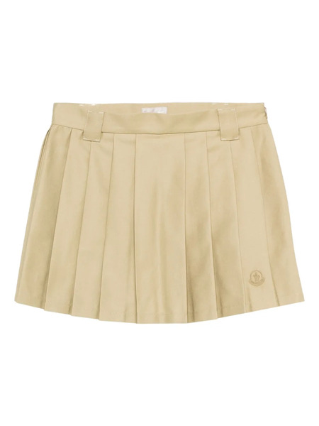  Moncler Pleated Logo Mini Skirt - Neutrals 
