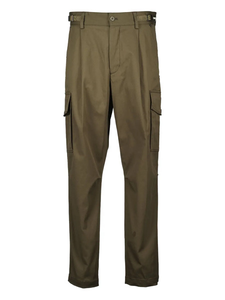  Moncler Pleated Logo Patch Trousers - Green 