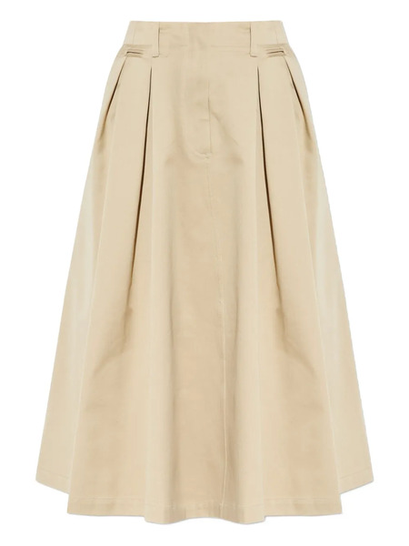  Moncler Pleated Midi A-line Skirt - Neutrals 