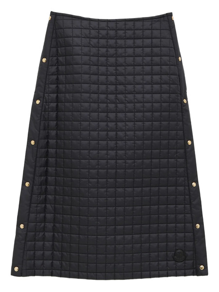  Moncler Press-stud Quilted Midi Skirt - Black 