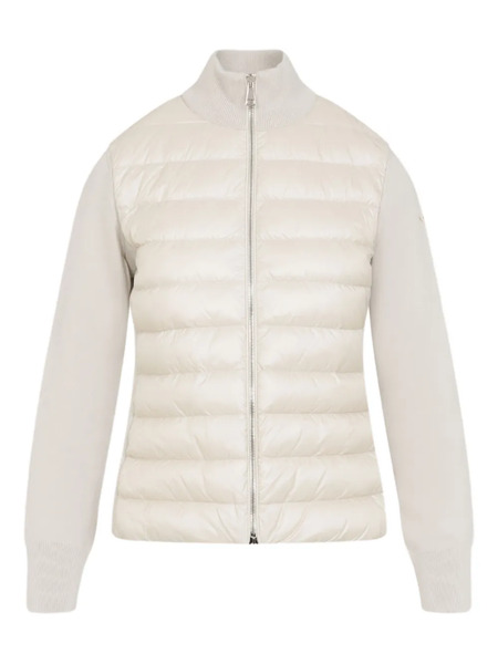  Moncler Quilted Knit-panel Jacket - White 