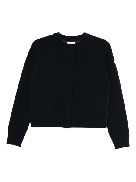  Moncler Quilted-panel Cardigan - Blue 