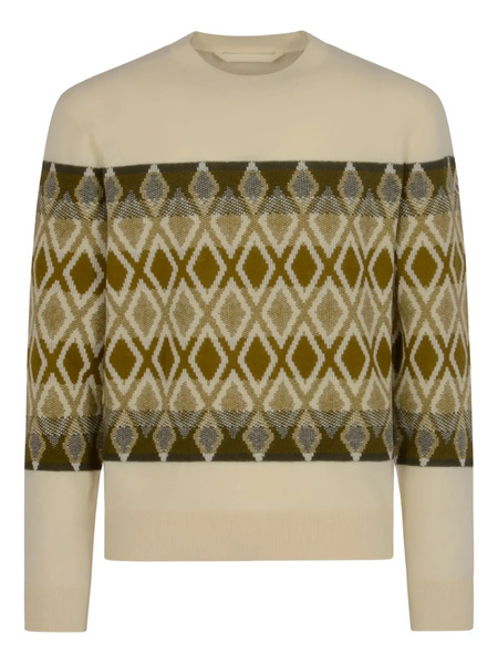  Moncler Rhombus-pattern Wool Sweater - Neutrals 