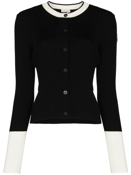  Moncler Ribbed-knit Wool Cardigan - Black 