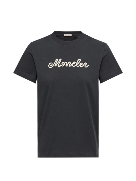  Moncler Scripted-logo T-shirt - Blue 