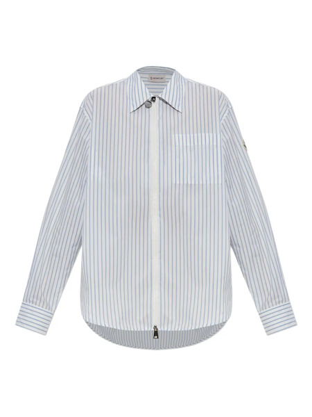  Moncler Striped Zip-up Shirt - White 