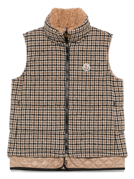  Moncler Touvet Check-pattern Quilted Gilet - Neutrals 