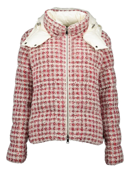  Moncler Tweed Puffer Jacket - Red 