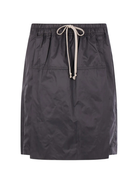  Moncler X Rick Owens Logo-patch Kilt Panel Shorts - Black 