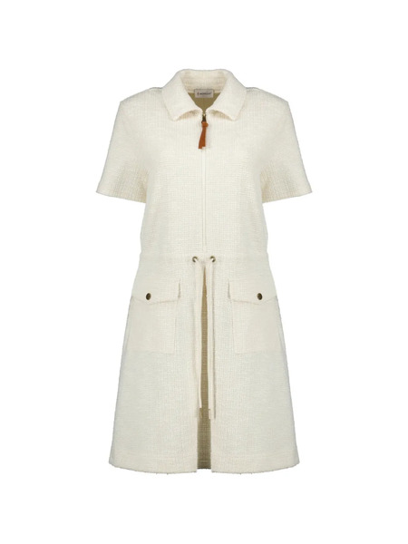  Moncler Zip Fastening Mini Dress - White 