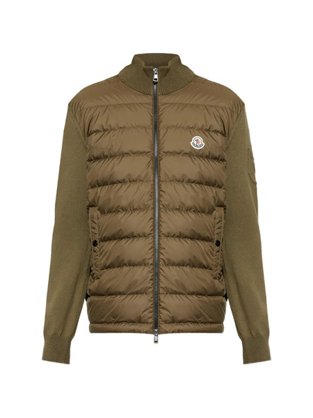  Moncler Zip-up Padded-front Cardigan - Green 