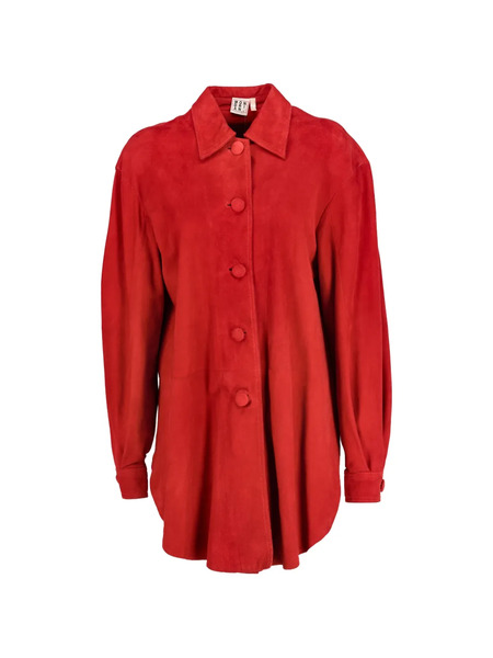  Mondrian Suede Button Jacket - Red 